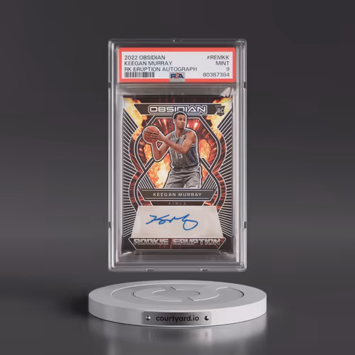 2022 Panini Obsidian Rookie Eruption Autographs #REMKK Keegan Murray (PSA 9 MINT)