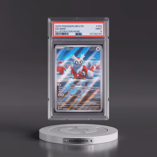 2025 Pokémon Meg EN-Mega Evolution #152 Delibird - Illustration Rare (PSA 9 MINT)