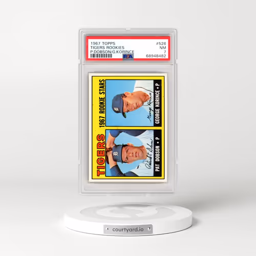 1967 Topps #526 Tigers Rookies - P.Dobson/G.Korince (PSA 7 NM)