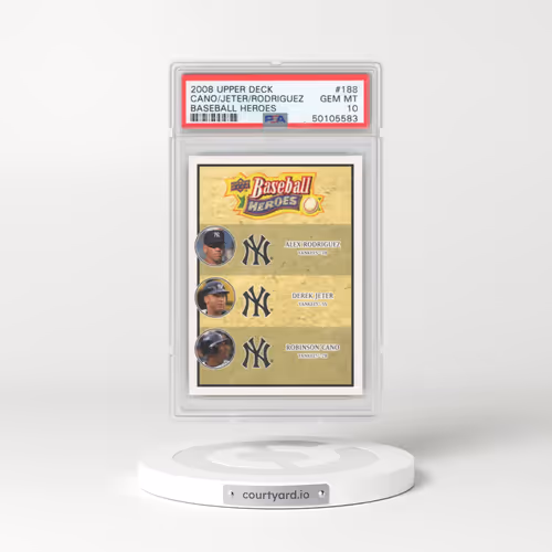 2008 Upper Deck Baseball Heroes #188 Alex Rodriguez/Derek Jeter/Robinson Cano (PSA 10 GEM MINT)