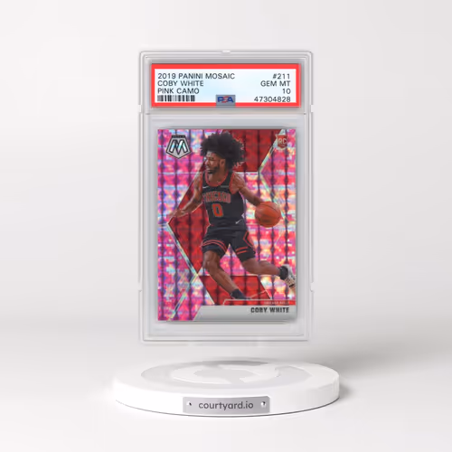 2019 Panini Mosaic #211 Coby White - Pink Camo (PSA 10 GEM MINT)