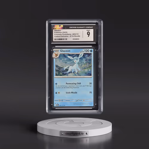 2024 Prismatic Evolutions - PRE EN #025/131 Glaceon - (Cosmos Holo) Costco Exclusive 8-Tin Bundle (C