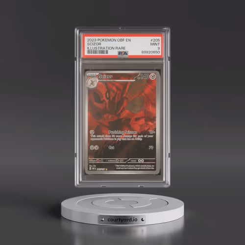 2023 Pokémon Obf EN-Obsidian Flames #205 Scizor - Illustration Rare (PSA 9 MINT)