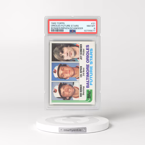 1982 Topps #21 Orioles Future Stars - Bonner/Ripken/Schneider (PSA 8 NM-MT)