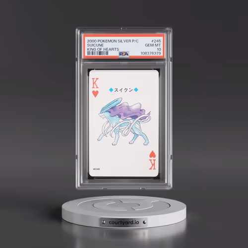 2000 Pokémon Silver Version Playing Cards #245 Suicune - King of Hearts (PSA 10 GEM MINT)