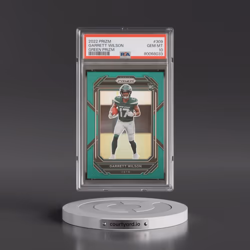 2022 Panini Prizm #309 Garrett Wilson - Green Prizm (PSA 10 GEM MINT)