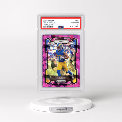 2023 Panini Prizm #357 Puka Nacua - Purple Ice (PSA 10 GEM MINT)