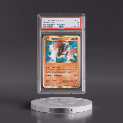 2012 Pokémon Black & White Boundaries Crossed #151 Terrakion (PSA 5 EX)