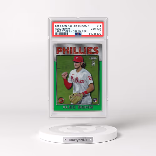 2021 Topps Chrome Ben Baller 1986 Topps #14 Alec Bohm - Green Refractor (PSA 10 GEM MINT)