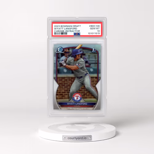 2023 Bowman Draft #BDC106 Wyatt Langford - Chrome-Refractor (PSA 10 GEM MINT)