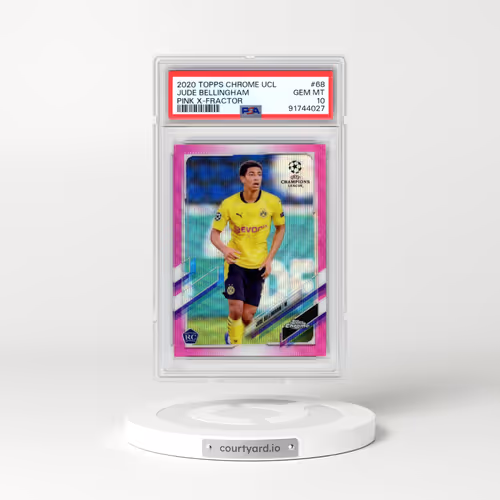 2020 Topps Chrome UEFA Champions League #68 Jude Bellingham - Pink X-Fractor (PSA 10 GEM MINT)