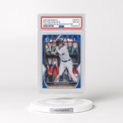 2023 Bowman Chrome Prospects #BCP57 Peyton Graham - Blue Raywave Refractor (PSA 8 NM-MT)