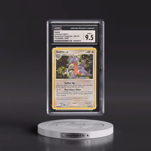 2007 Pokémon Diamond & Pearl Mysterious Treasures #48 Gabite - Prerelease-Staff (CGC 9.5 MINT+)