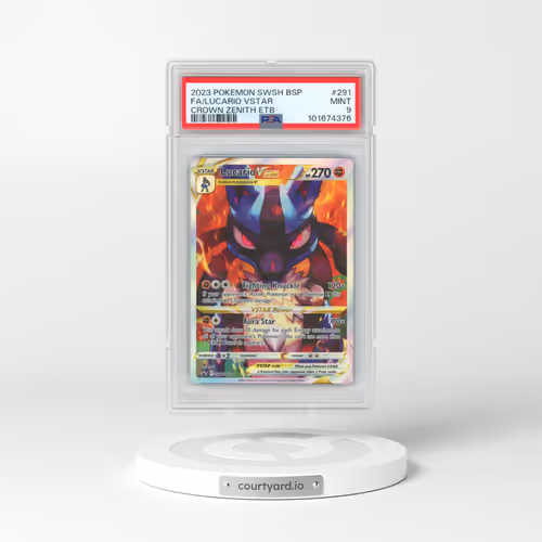 2023 Pokémon Swsh Black Star Promo #291 Lucario Vstar - Full Art Crown Zenith Elite Trainer Box (PSA 9 MINT)