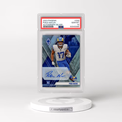 2023 Panini Phoenix #200 Puka Nacua - Autograph-Silver (PSA 10 GEM MINT)