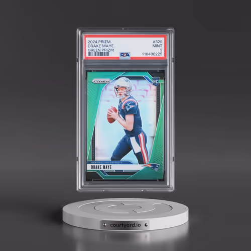 2024 Panini Prizm #329 Drake Maye - Green Prizm (PSA 9 MINT)