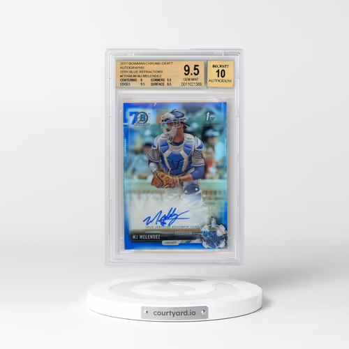 2017 Bowman Chrome Draft Autographs 70th Blue Refractors #CDAMJM MJ Melendez (BGS 9.5 GEM MINT)