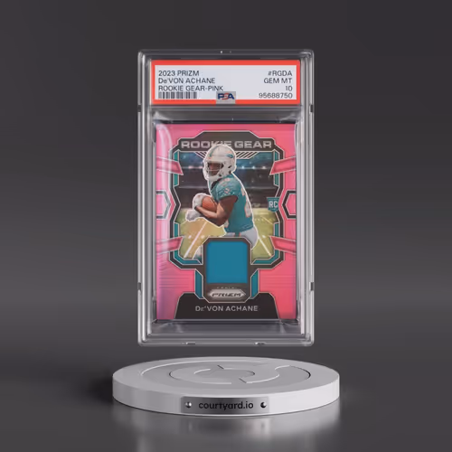 2023 Panini Prizm Rookie Gear #RGDA DE'Von Achane - Pink (PSA 10 GEM MINT)
