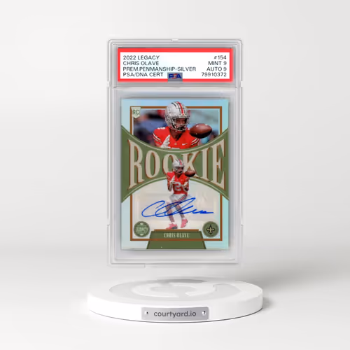2022 Panini Legacy #154 Chris Olave - Premium Penmanship-Silver (PSA 9 MINT)