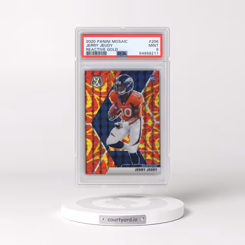 2020 Panini Mosaic #206 Jerry Jeudy - Reactive Gold (PSA 9 MINT)