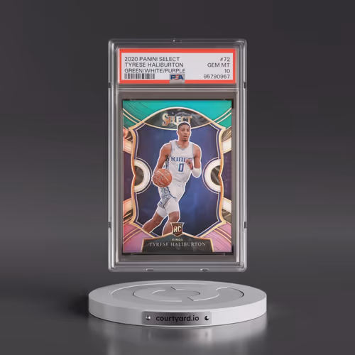 2020 Panini Select #72 Tyrese Haliburton - Green/White/Purple (PSA 10 GEM MINT)