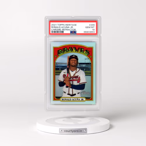 2021 Topps Heritage #299 Ronald Acuna Jr. - Chrome-Refractor (PSA 10 GEM MINT)