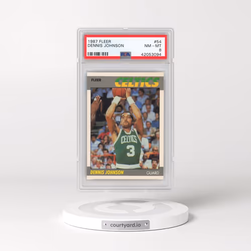 1987 Fleer #54 Dennis Johnson (PSA 8 NM-MT)