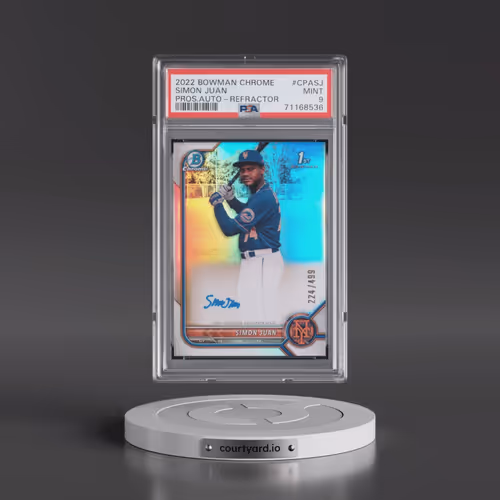 2022 Bowman Chrome Prospect Autographs #CPASJ Simon Juan - Refractor (PSA 9 MINT)