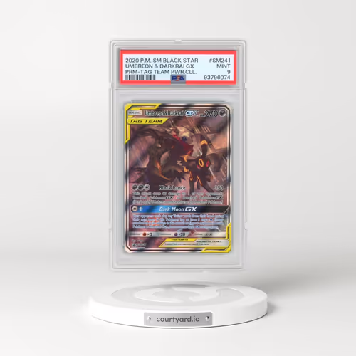 2020 Pokémon SM Black Star Promo #SM241 Umbreon & Darkrai GX - Holo Tag Team Powers Collection (PSA 9 MINT)
