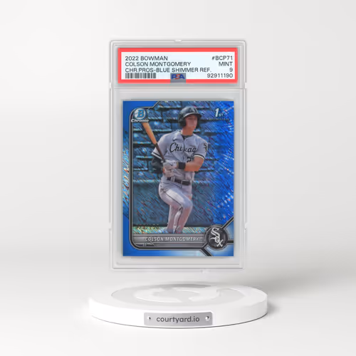 2022 Bowman Chrome Prospects #BCP71 Colson Montgomery - Blue Shimmer Refractor (PSA 9 MINT)