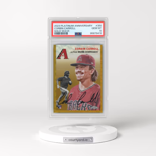 2023 Topps Chrome Platinum Anniversary #350 Corbin Carroll - Gold Wave (PSA 10 GEM MINT)