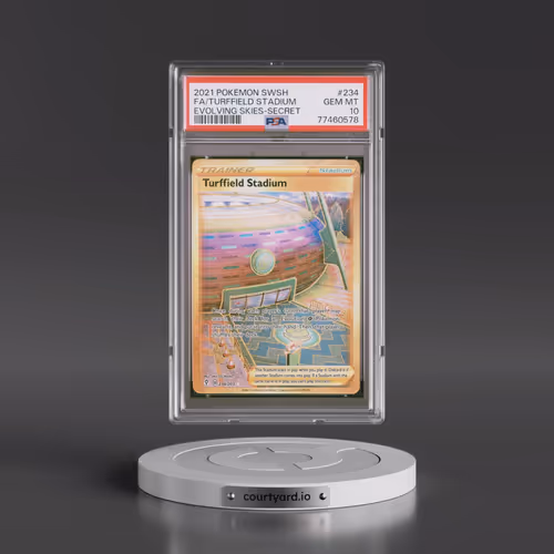 2021 Pokémon Sword & Shield Evolving Skies #234 Turffield Stadium - Full Art Secret (PSA 10 GEM MINT