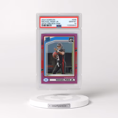 2024 Panini Donruss #308 Michael Penix Jr. - Optic Preview-Pink (PSA 10 GEM MINT)