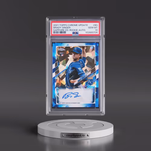 2021 Topps Chrome Update Sapphire Edition Rookie Autographs #BS Brady Singer (PSA 10 GEM MINT)