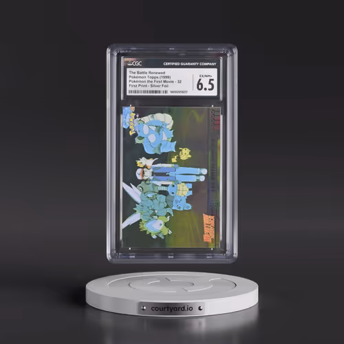1999 Pokémon the First Movie #32 The Battle Renewed - First Print (Blue Topps Logo) Silver Foil (CGC