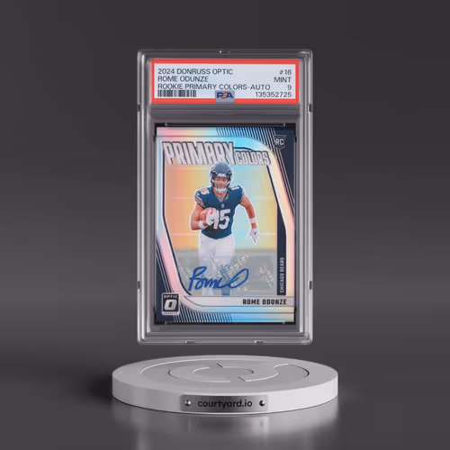 2024 Panini Donruss Optic Rookie Primary Colors #16 Rome Odunze - Autograph (PSA 9 MINT)
