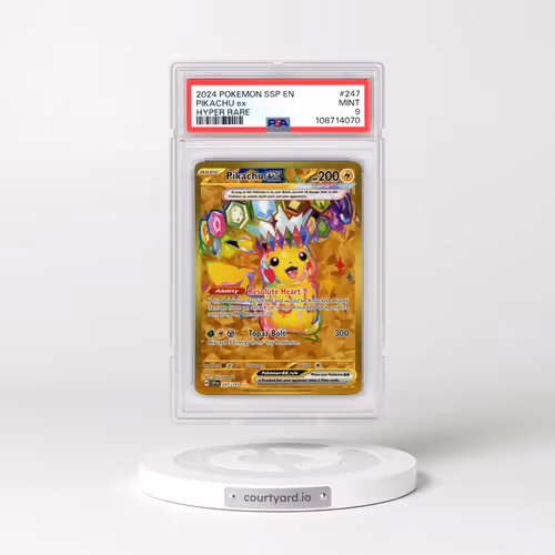 2024 Pokémon Ssp EN-Surging Sparks #247 Pikachu EX - Holo Hyper Rare (PSA 9 MINT)