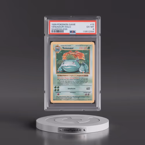 1999 Pokémon Game #15 Venusaur - Holo Shadowless (PSA 6 EX-MT)