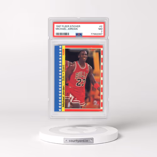 1987 Fleer Sticker #2 Michael Jordan (PSA 7 NM)