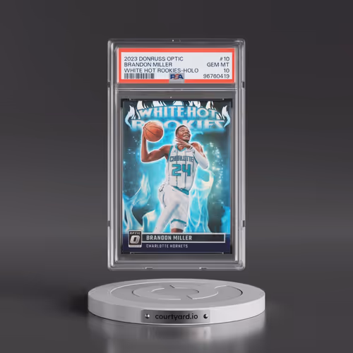 2023 Panini Donruss Optic White Hot Rookies #10 Brandon Miller - Holo (PSA 10 GEM MINT)
