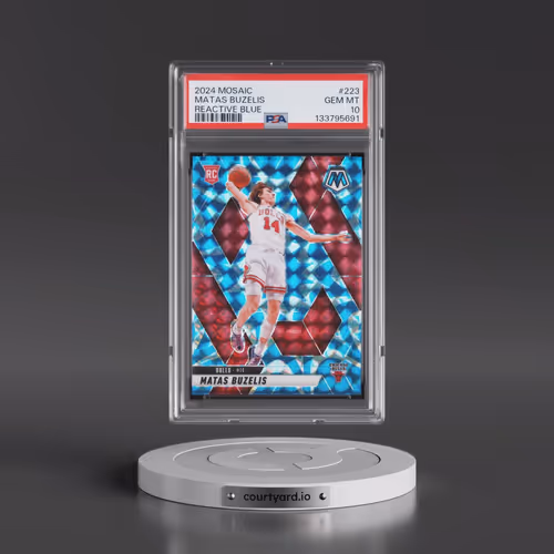 2024 Panini Mosaic #223 Matas Buzelis - Reactive Blue (PSA 10 GEM MINT)