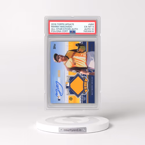 2016 Topps Update All-Star Stitches Autograph #MM Manny Machado (PSA 6 EX-MT)