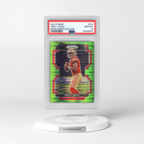 2021 Panini Prizm #333 Trey Lance - Neon Green Pulsar (PSA 10 GEM MINT)