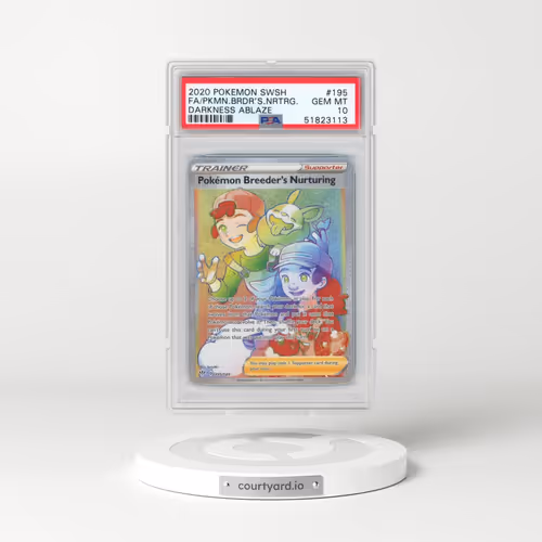 2020 Pokémon Sword & Shield Darkness Ablaze #195 Pokemon Breeder's Nurturing - Full Art Secret (PSA 10 GEM MINT)