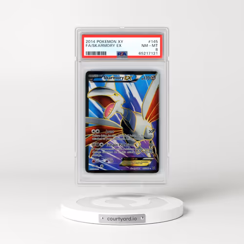 2014 Pokémon XY #145 Skarmory EX - Holo Full Art (PSA 8 NM-MT)
