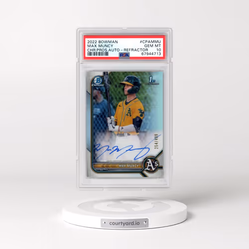 2022 Bowman Chrome Prospect Autographs #CPAMMU Max Muncy - Refractor (PSA 10 GEM MINT)