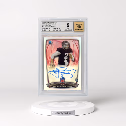 2014 Bowman Chrome Rookie Autographs College Refractors #12 Johnny Manziel (BGS 9 MINT)