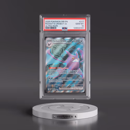 2025 Pokémon Dri EN-Destined Rivals #217 Team Rocket's Crobat EX - Holo Ultra Rare (PSA 10 GEM MINT)