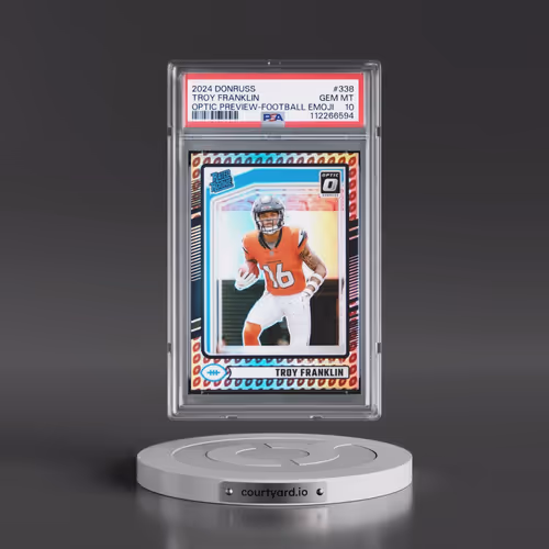 2024 Panini Donruss #338 Troy Franklin - Optic Preview-Football Emoji (PSA 10 GEM MINT)