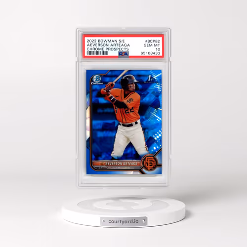 2022 Bowman Sapphire Edition Chrome Prospects #BCP82 Aeverson Arteaga (PSA 10 GEM MINT)